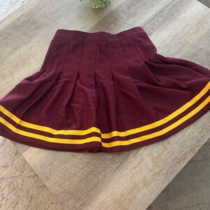Women's ASU Burgundy and Yellow Pleated Skirt